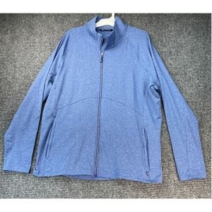 Cutter & Buck Full Zip Mock Neck Side Pockets Jacket Mens XXL Blue PreLoved
